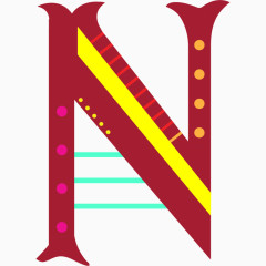 彩色马戏团字母N