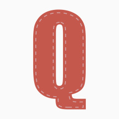 可爱布艺字母字体Q