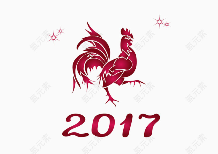 2017新年快乐装饰元素鸡年