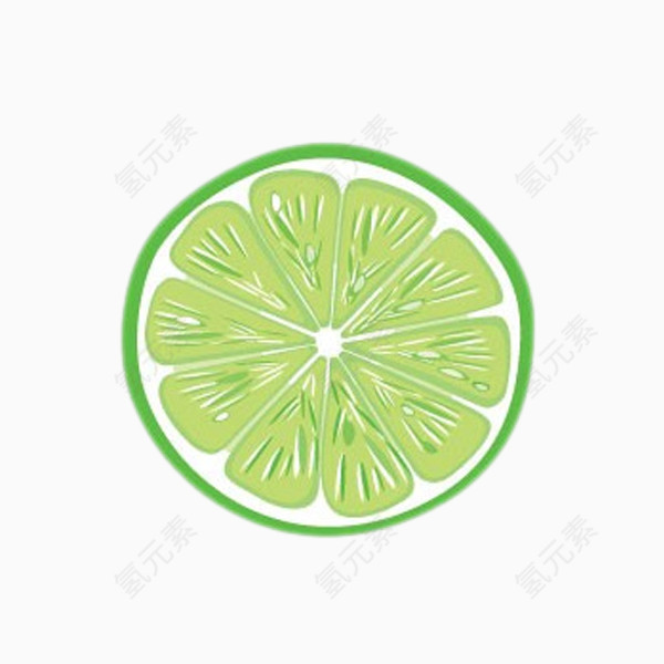 简约手绘绿色柠檬