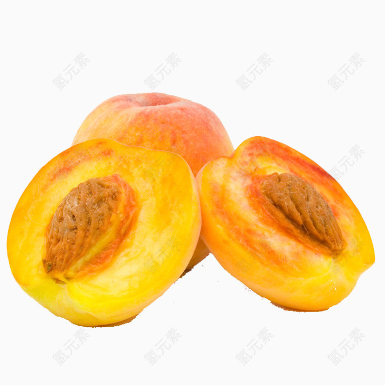 夏季水果黄桃高清PNG素材