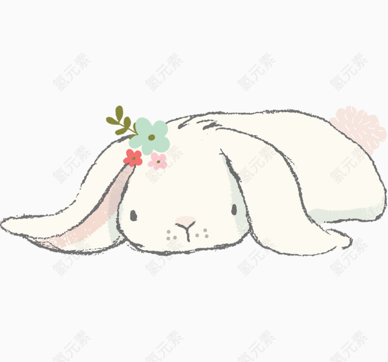 复活节兔子卡通手绘