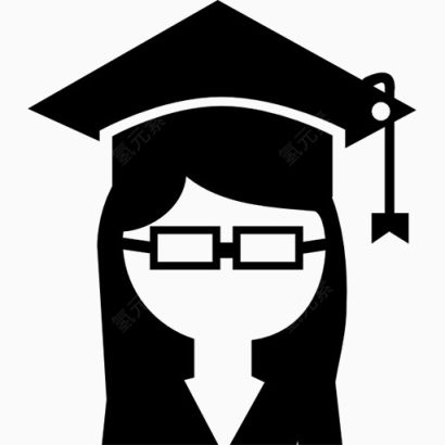 带毕业帽的女大学生图标下载