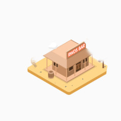 沙漠酒吧游戏建筑模型
