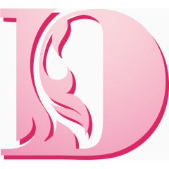 粉色创意字母D