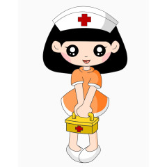 卡通拿医箱的护士