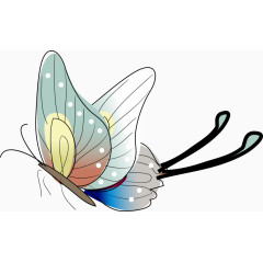 飞翔的蝴蝶卡通手绘装饰元素