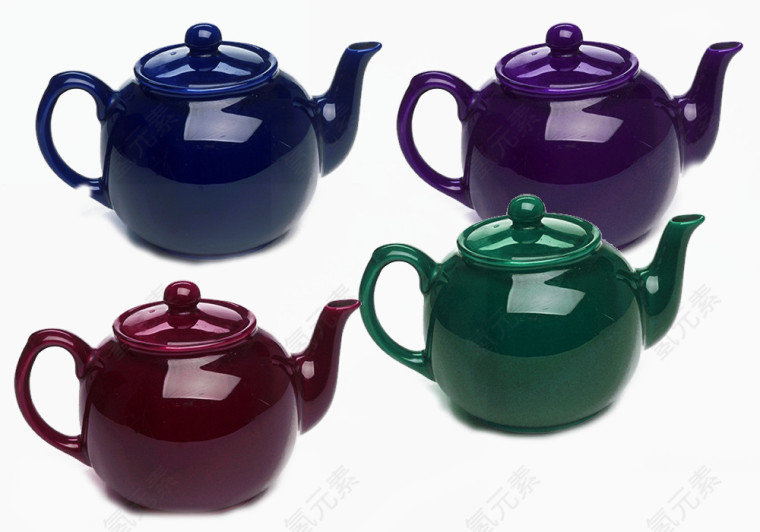 彩色陶瓷茶壶