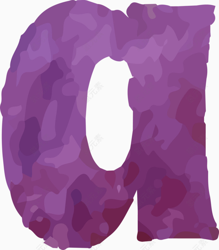 紫色浮雕艺术字母