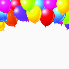 七彩气球 彩色的气球 漂浮元素