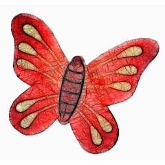 卡通手绘红色蝴蝶