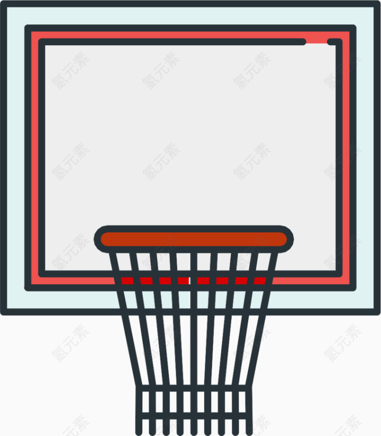 卡通可爱色彩篮球筐素材