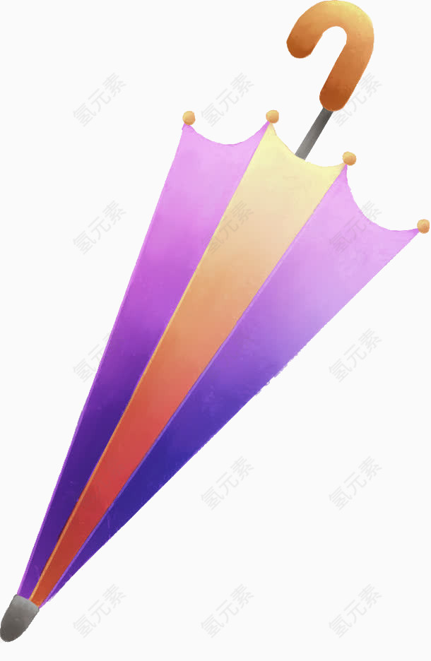 紫色橙色相间的伞