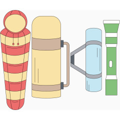 户外用品水彩图标元素