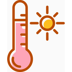 卡通夏日温度计图标矢量素材
