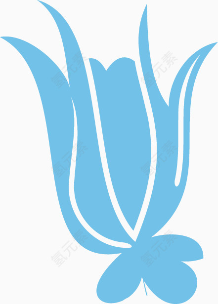 蓝色矢量花朵形状装饰图案