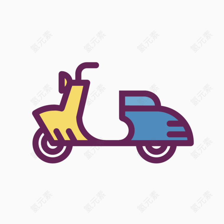 卡通彩色摩托车