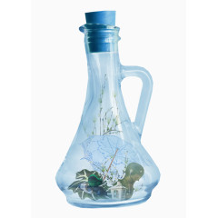 蓝色装饰玻璃瓶