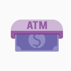 矢量ATM取款素材