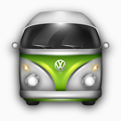VW Bulli Green White Icon