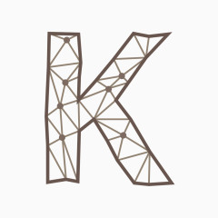 线框三角形几何字母K