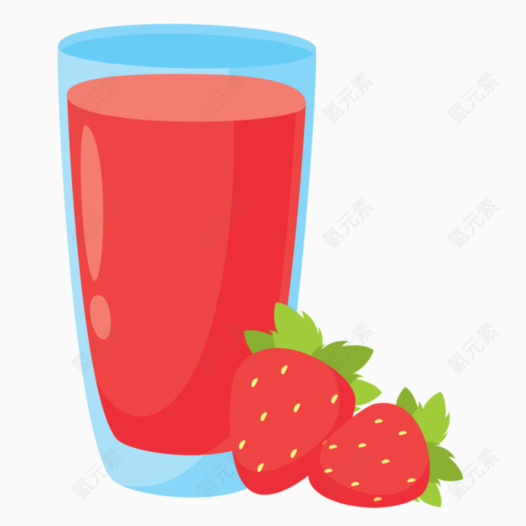 红色草莓汁