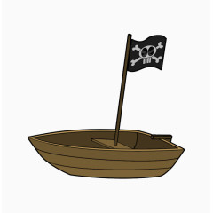 卡通海盗小船