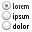 ui radio buttons list icon