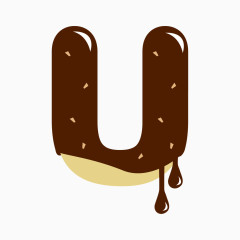 巧克力字母设计 U