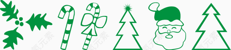 绿色圣诞节日装饰图案