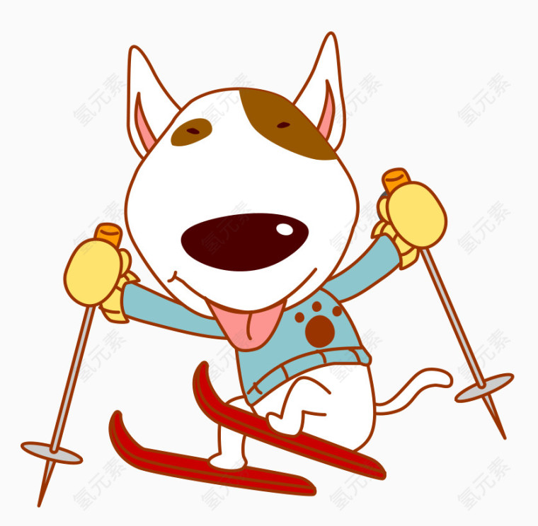 滑雪的小狗狗