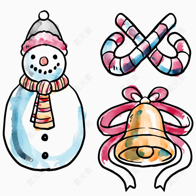 雪人铃铛圣诞节PNG矢量素材