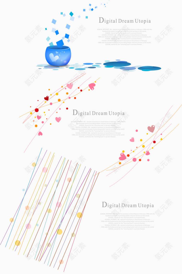 矢量漂亮的线条图案