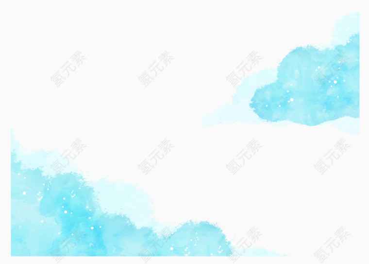 卡通手绘水彩云朵插画