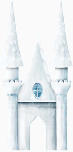 卡通白色的城堡门