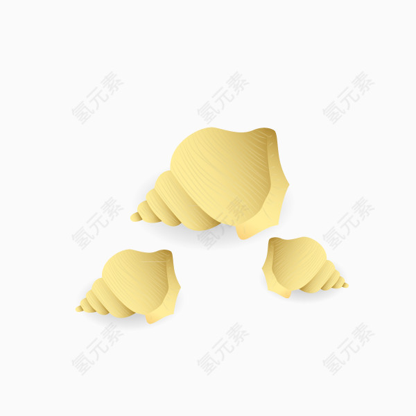 矢量黄色海螺
