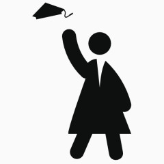 扔毕业帽的大学生图标