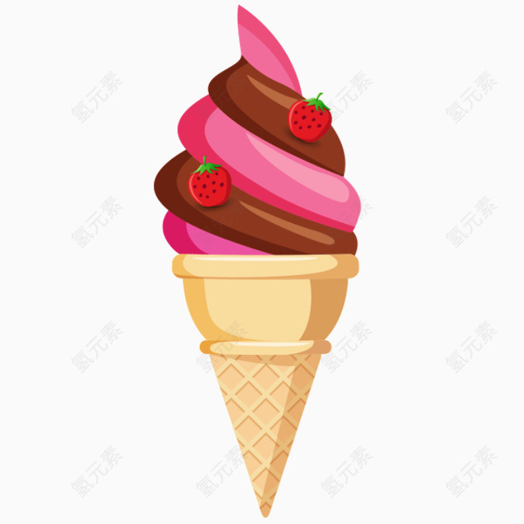 卡通冰淇淋草莓味