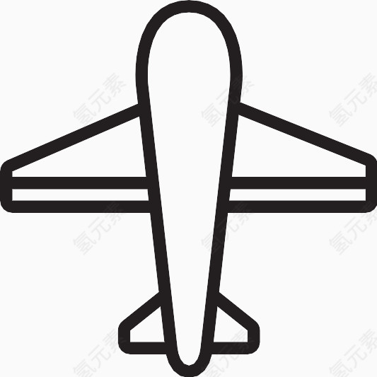 飞机100 -响应-线-图标