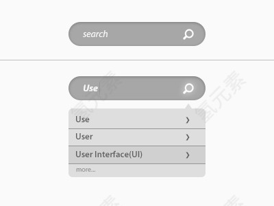 灰色简约搜索栏PSD源文件