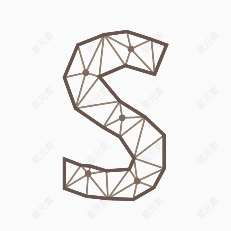 线框三角形几何字母S