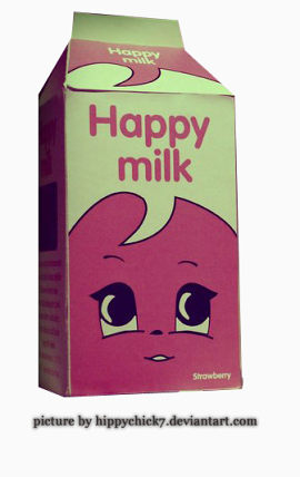 粉色happy milk牛奶盒