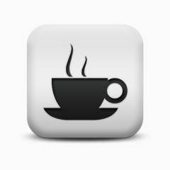 磨砂白广场图标食品饮料咖啡茶食品饮料图标