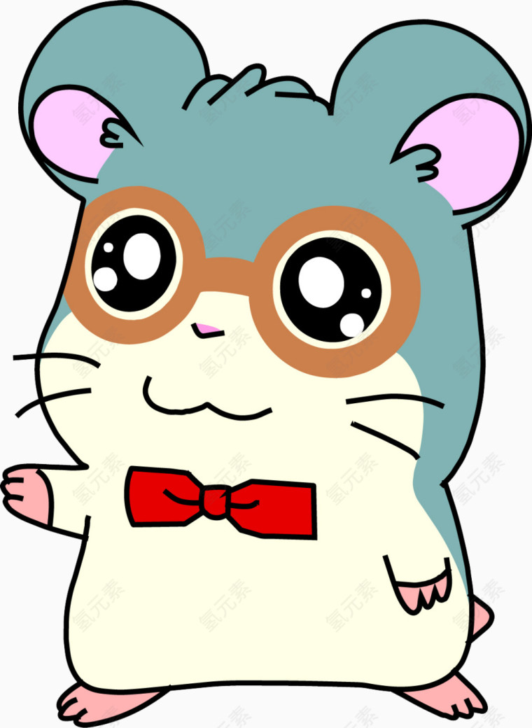 小老鼠 戴眼镜的老鼠 可爱 蝴蝶结