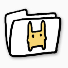 文件夹白色的兔子18-Yellow-Rabbits-Icon-Set