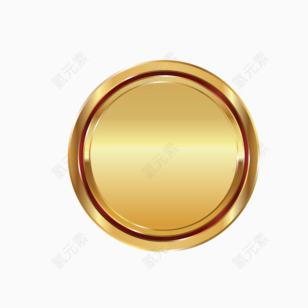 金色圆形徽章素材