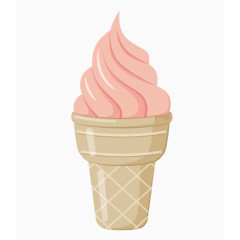 粉色甜筒冰淇淋