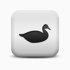 不光滑的白色的广场图标动物动物鸭Animals-Icons
