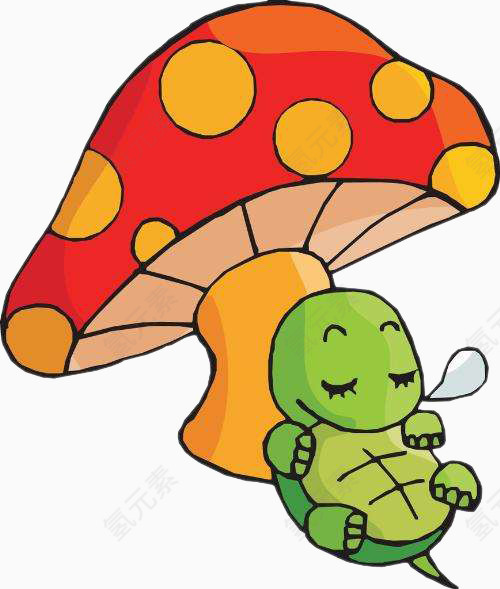 卡通蘑菇和乌龟