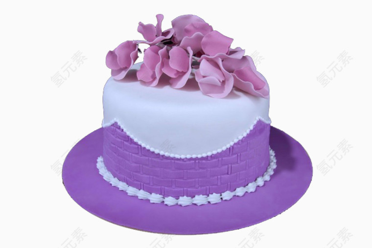 紫色造型别致的翻糖蛋糕